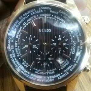 Brown mens guess watch
